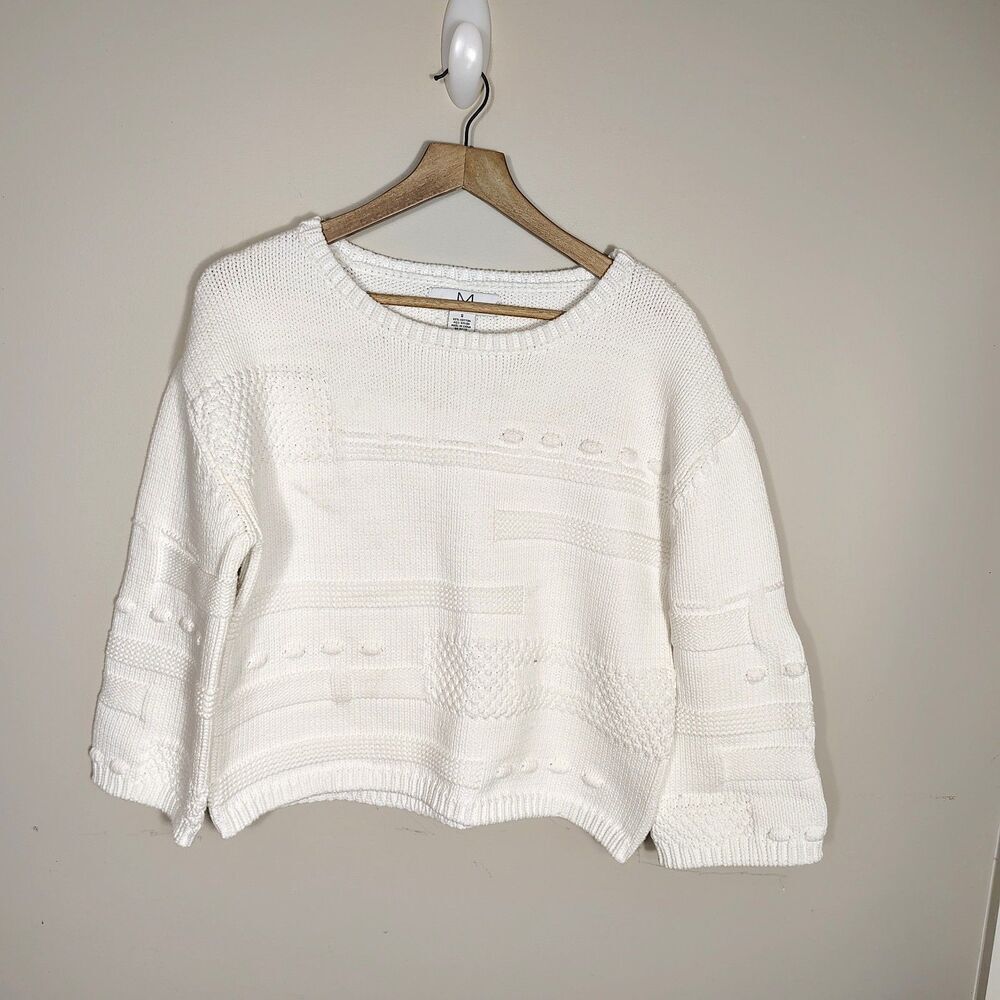 Magaschoni Womens Minimalist Boxy Chunky Knit Sweater Size S Textured Capsule